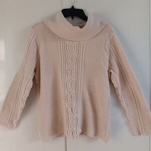 Jeanne Pierre Cowl Neck Soft Knit Cotton Sweater